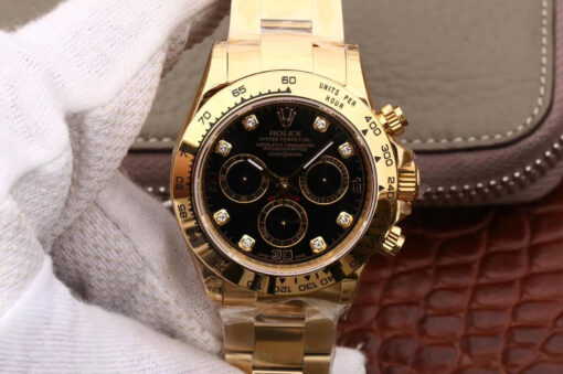 Replica JH Factory Rolex Daytona Cosmograph M116508-0008 Yellow Gold Diamonds Dial - Buy Replica Watches