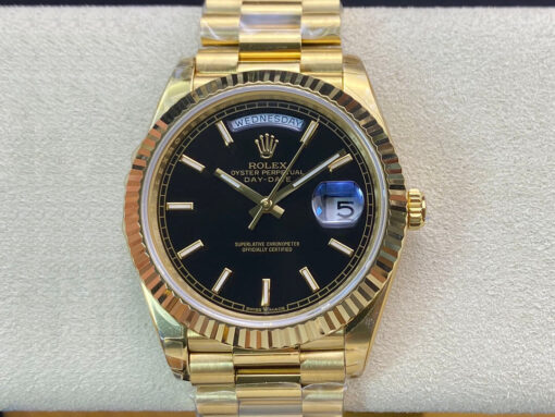 Replica EW Factory Rolex Day Date 40MM Black Dial - Buy Replica Watches