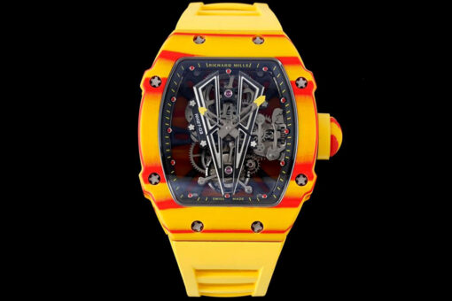 Replica RM Factory Richard Mille RM27-03 Rafael Nadal Tourbillon Yellow Rubber Strap - Buy Replica Watches